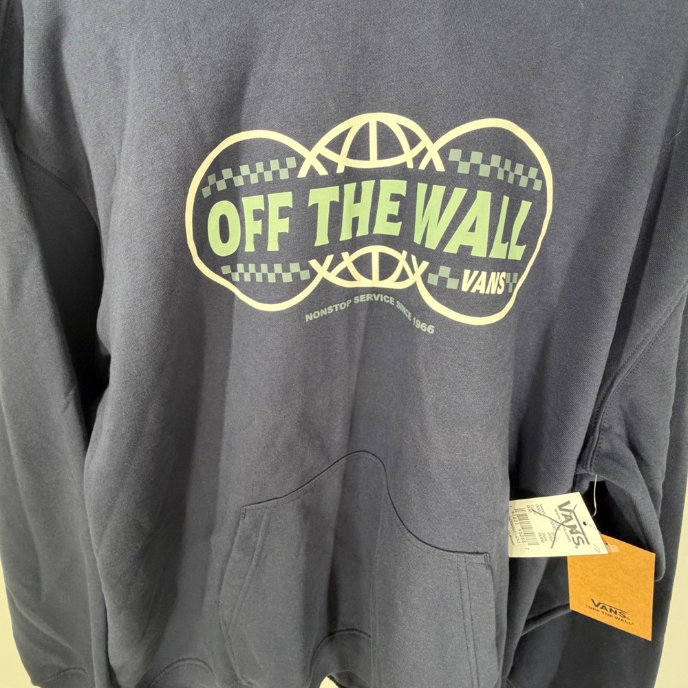Vans Off The Wall Nonstop Pullover Hoodie Navy Blue Men's Size XL NEW - Picture 7 of 9
